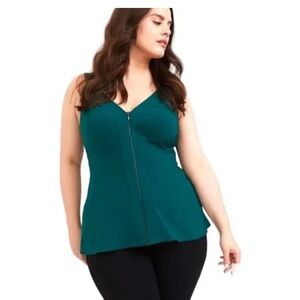 Green Torrid Peplum Zip Up size 2